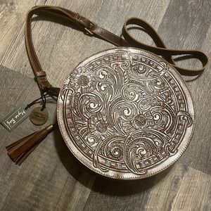 Myra Crimson Orchid Round Bag